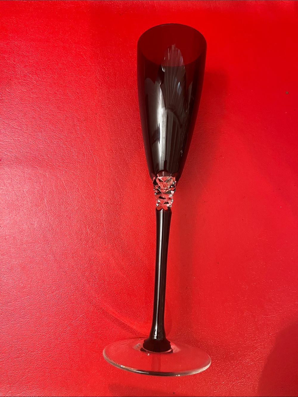 Movado Stem Hand-Made Champagne Flute  purple color
